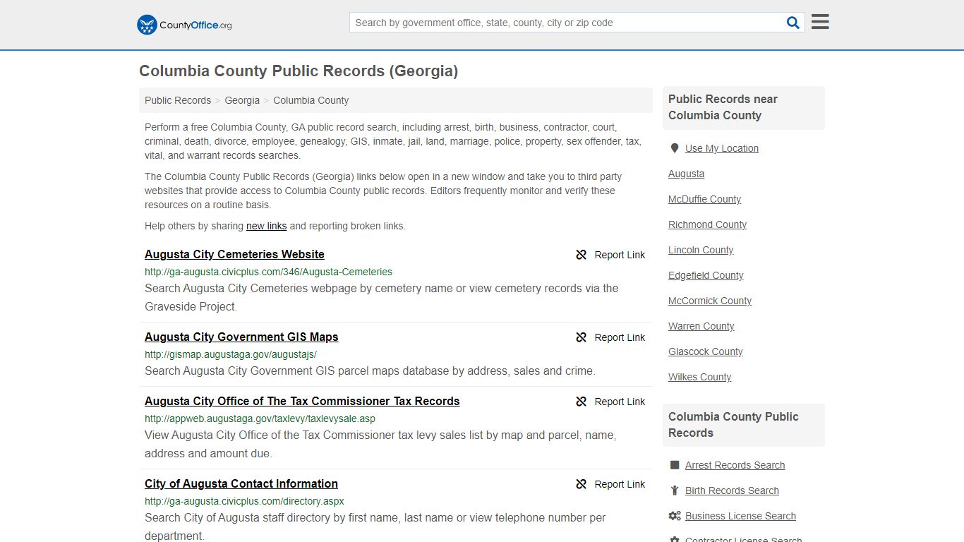 Public Records - Columbia County, GA (Business, Criminal ...